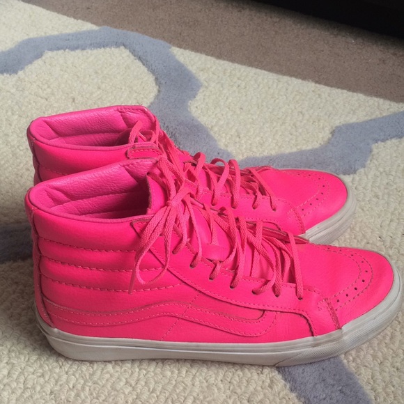 pink leather vans